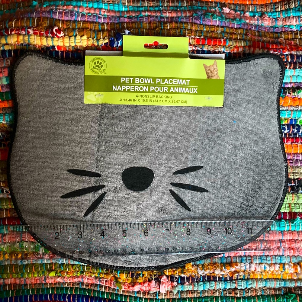 NWT Food Bowl Placement Mat Grey Cat π€ - Picture 4 of 4